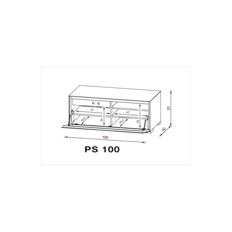 MUNARI PS100GR MOBILE PORTA TV FINO A 42 POLLICI GRIGIO MADE IN ITALY