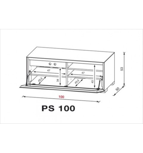 MUNARI PS100GR MOBILE PORTA TV FINO A 42 POLLICI GRIGIO MADE IN ITALY