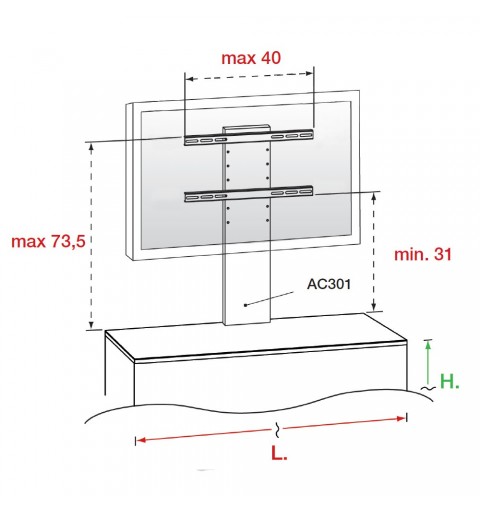 MUNARI AC301 COLONNA FISSA CON FRONTALE ALLUMINIO CON ALLOGGIAMENTO CAVI