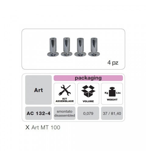 MUNARI AC132-4 KIT PIEDINI REGOLABINI IN ALTEZZA PER MT100 - MT159