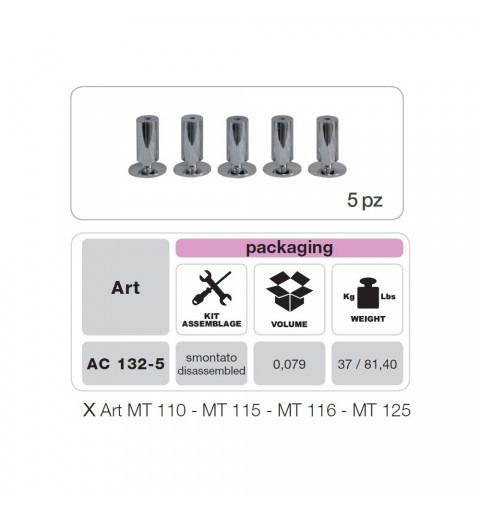 MUNARI AC132-5 KIT PIEDINI REGOLABINI IN ALTEZZA PER MT100 - MT115 - MT116