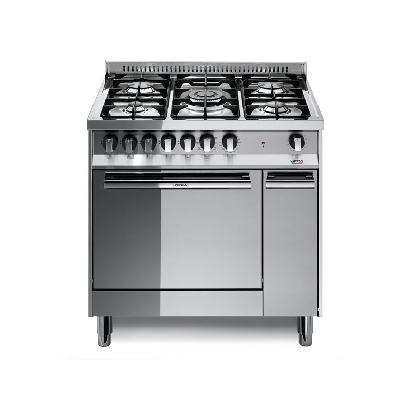 Lofra Mt86Gv/C 80X60 Cucina Con Piano In Acciaio Lucidato A