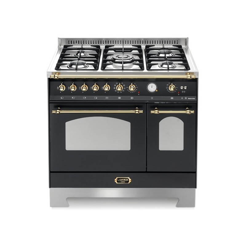 Lofra Rnmd96Mfte/Ci Nero Matt 90X60 Cucina Con Piano In Acciaio