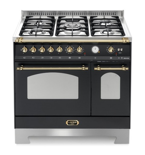 Lofra Rnmd96Mfte/Ci Nero Matt 90X60 Cucina Con Piano In Acciaio