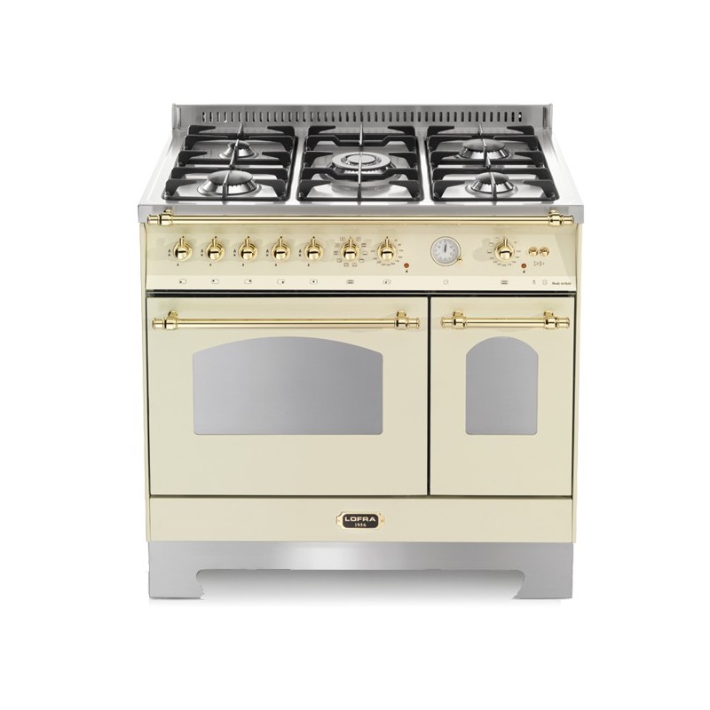 Lofra Rbid96Mfte/Ci Avorio 90X60 Cucina Con Piano In Acciaio