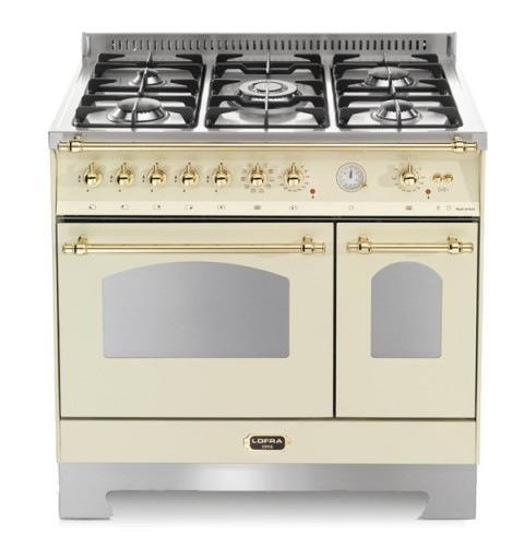 Lofra Rbid96Mfte/Ci Avorio 90X60 Cucina Con Piano In Acciaio