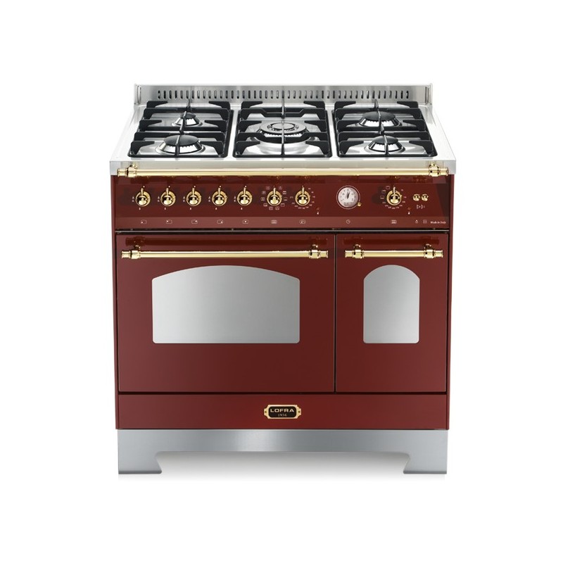 Lofra Rrd96Mfte/Ci Rosso Burgundy 90X60 Cucina Con Piano In