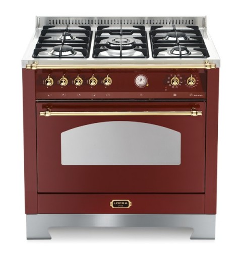 Lofra Rrg96Mft/Ci Rosso Burgundy 90X60 Cucina Con Piano In
