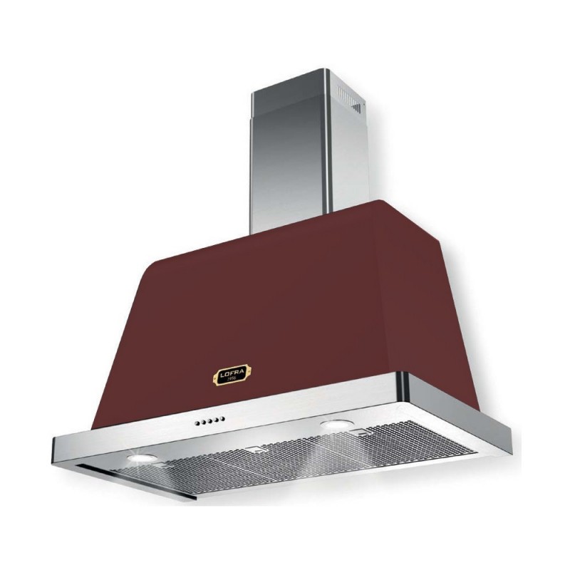 LOFRA Dolce Vita rosso CAPPA DA CUCINA 90 CM ROSSO BURGUNDY - MOTORE TANGENZIALE A 3 VELOCIT+ - 220-240 VOLT/50 HZ - ILLUMINAZI