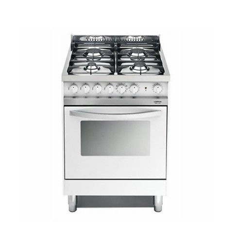 LOFRA MB66MF bianca 60X60 CUCINA CON PIANO IN ACCIAIO LUCIDATO A SPECCHIO - 4 FUOCHI A GAS - FORNO MULTIFUNZIONE ELETTRICO DA 6