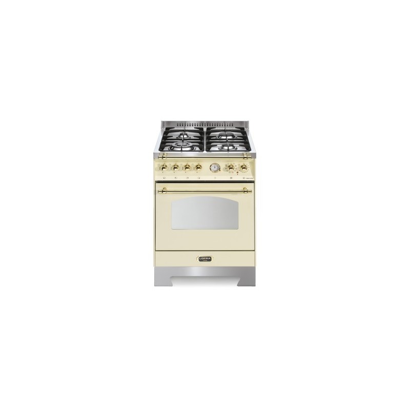 LOFRA RBI66MFT/CI Avorio 60X60 CUCINA CON PIANO IN ACCIAIO SATINATO - 4 FUOCHI A GAS DI CUI 1 TRIPLA CORONA - FORNO ELETTRICO M