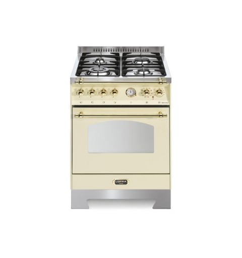 LOFRA RBI66MFT/CI Avorio 60X60 CUCINA CON PIANO IN ACCIAIO SATINATO - 4 FUOCHI A GAS DI CUI 1 TRIPLA CORONA - FORNO ELETTRICO M