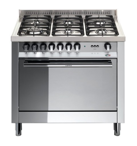 LOFRA MG96MF/Cis 90X60 CUCINA CON PIANO IN ACCIAIO LUCIDATO A SPECCHIO - 6 FUOCHI A GAS DI CUI 1 TRIPLA CORONA - FORNO MULTIFUN