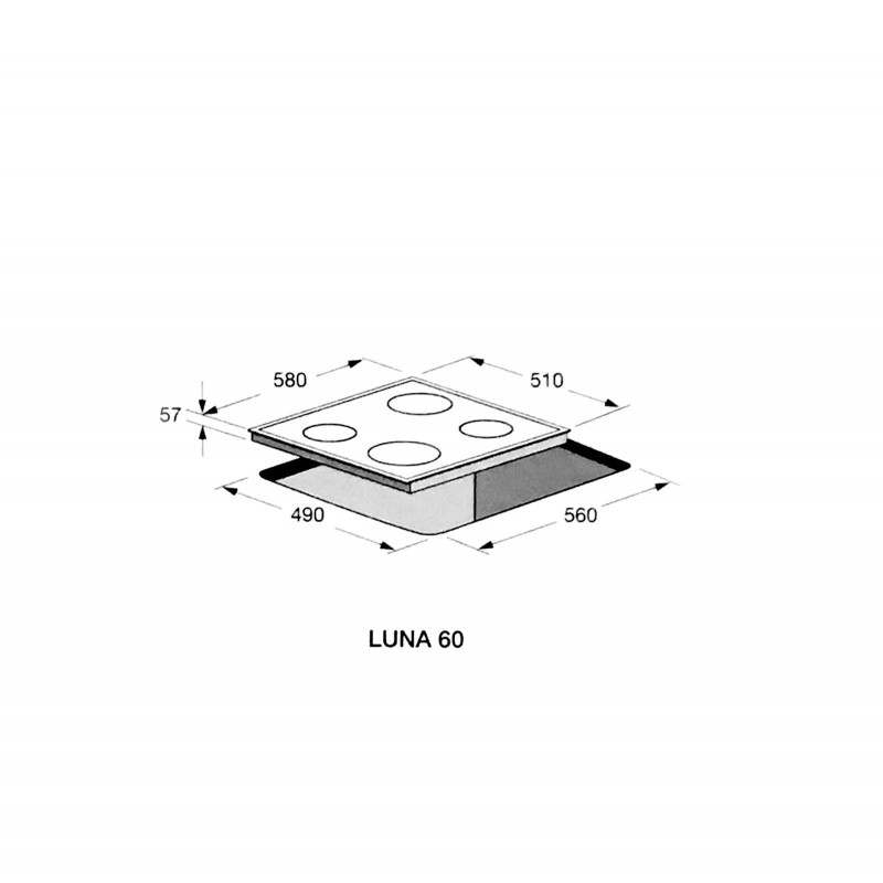 Lofra Luna 60 Built-in Zone induction hob Black