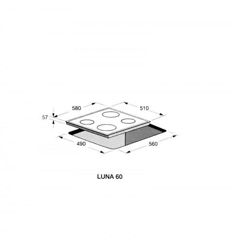 Lofra Luna 60 Built-in Zone induction hob Black