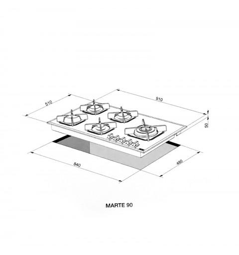 Lofra HGN950 Intégré Cuisinière à gaz Noir