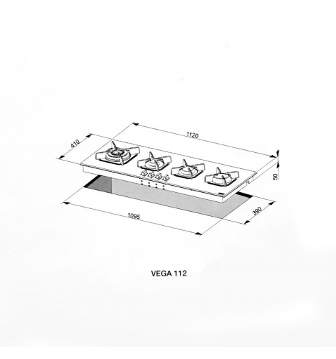 Lofra Hgn190 Vega 112 Black Piano Cottura Valvolato 90Cm 112 Cm