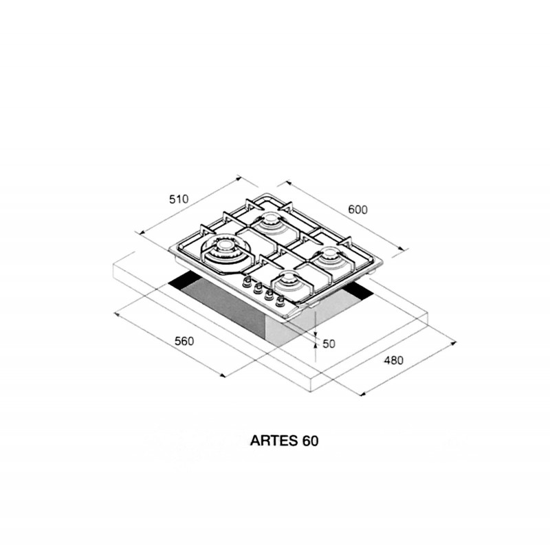 Lofra HDS640 Integrado Encimera de gas Acero inoxidable