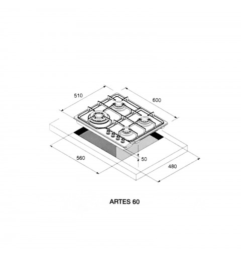 Lofra Hds640 Artes 60 Piano Cottura Valvolato 60Cm Con Finitura