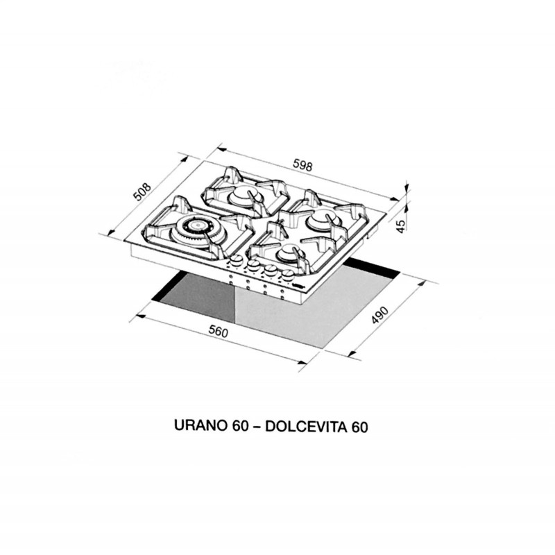 Lofra Hls6G0 Urano 60 Piano Cottura Valvolato 60Cm Semifilo