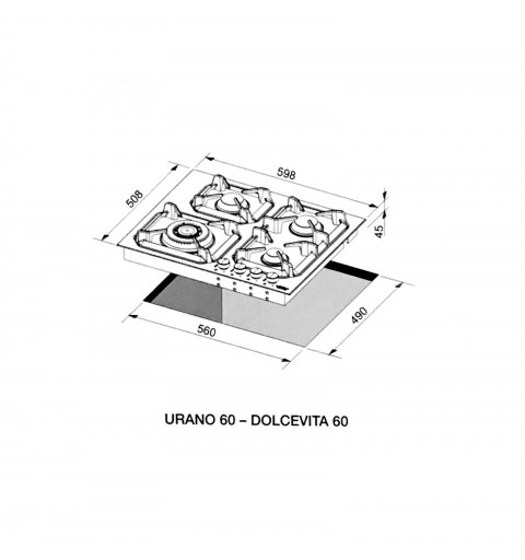 Lofra Hls6G0 Urano 60 Piano Cottura Valvolato 60Cm Semifilo