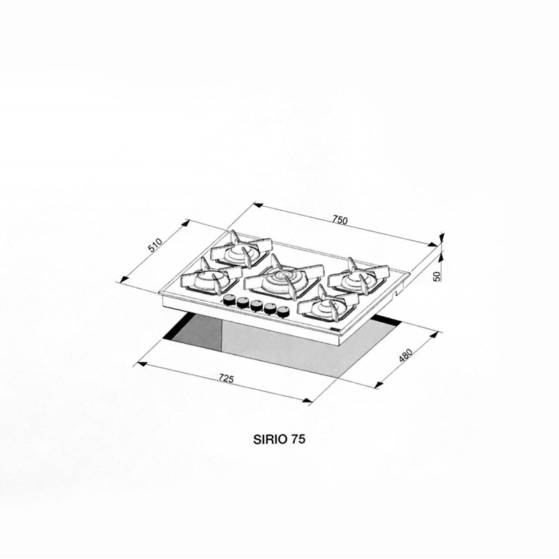 Lofra HGN7E0 Integrado Encimera de gas Negro