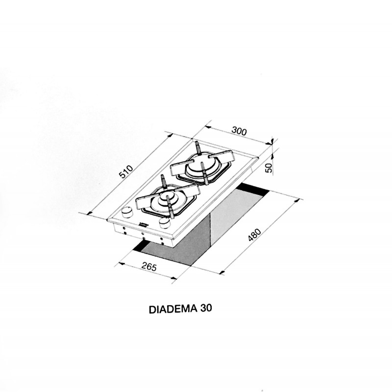 Lofra Diadema Eingebaut Gaskochfeld Schwarz