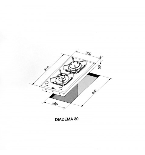 Lofra Diadema Eingebaut Gaskochfeld Schwarz