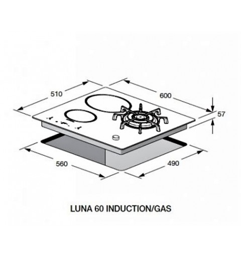 LOFRA HIN604 Luna 60 Induction PIANO A INDUZIONE 60CM - DUE ZONE MAX 2 KW CON BOOSTER - DUE ZONE MAX 1.6 KW CON BOOSTER - BLOCC