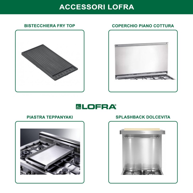 Lofra MT96GV/C cocina independiente Encimera de gas A Acero