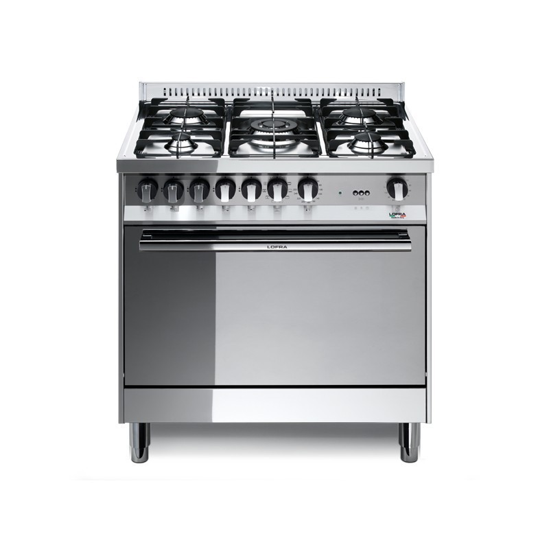 Lofra Mg86Gv/C 80X60 Cucina Con Piano In Acciaio Lucidato A