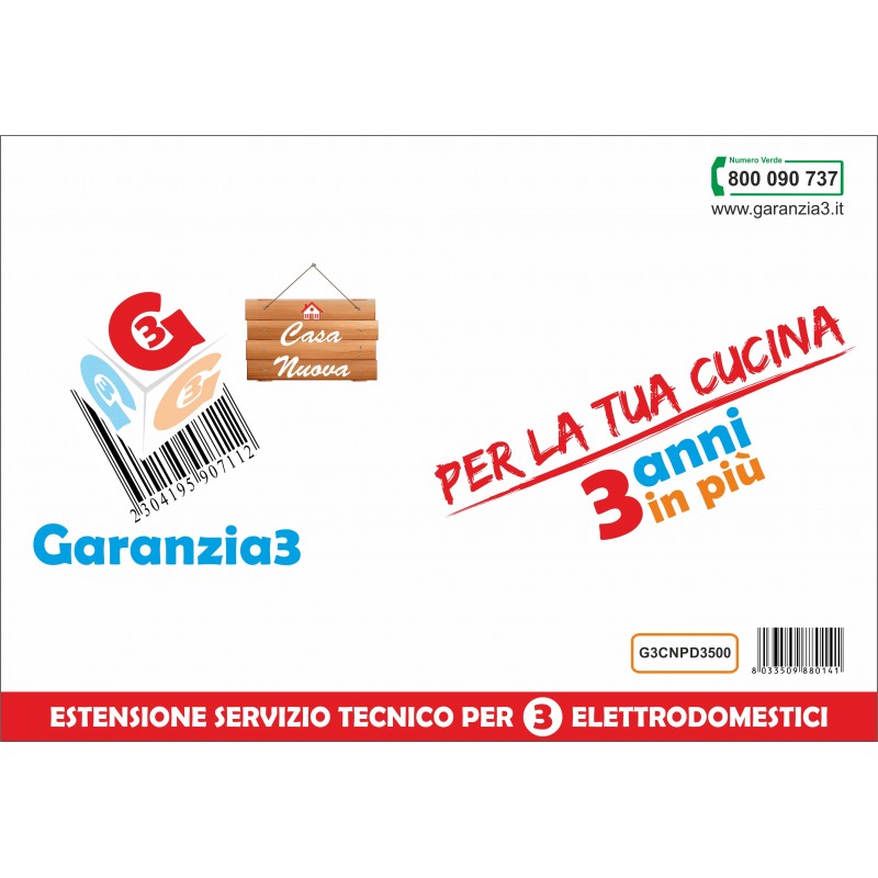 GARANZIA3 G3CNPD3500 ESTENSIONE GARANZIA 3 ANNI PER 3 ELETTRODOMESTICI