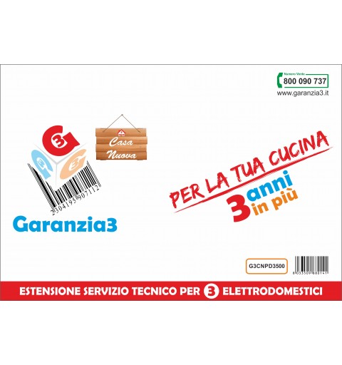 GARANZIA3 G3CNPD3500 ESTENSIONE GARANZIA 3 ANNI PER 3 ELETTRODOMESTICI