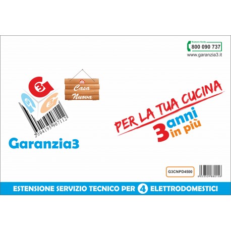 GARANZIA3 G3CNPD3500 ESTENSIONE GARANZIA 3 ANNI PER 4 ELETTRODOMESTICI