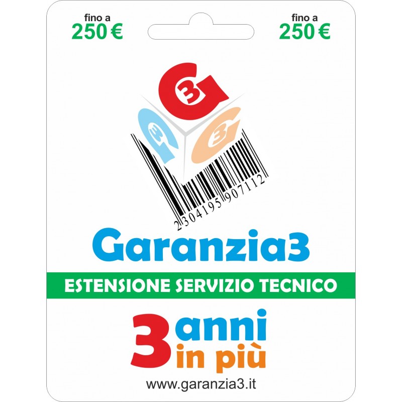 GARANZIA3 GR3V500 ESTENSIONE GARANZIA 3 ANNI PER PRODOTTI FINO A 500 EURO