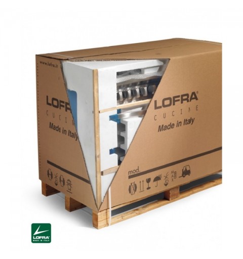 LOFRA PD126MF+E/2CiK 120x60 Cucina Professional acciaio inox - 5 fuochi a gas + 2 in vetroceramica - 2 forni elettrici
