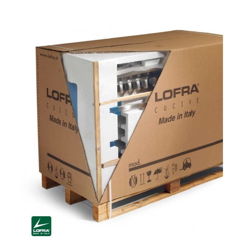 LOFRA P76MF/C 70x60 Cucina Professional con piano inox - 5 fuochi a gas di cui 1 tripla corona - forno elettrico multi