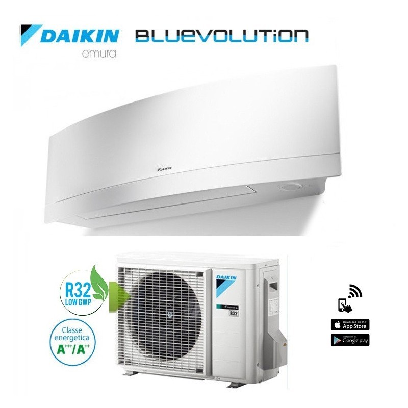 Daikin FTXJ25MW/RXJ25M Condizionatore Climatizzatore Emura 9000Btu A+++ A++ Wifi Bianco 4anni Garanzia