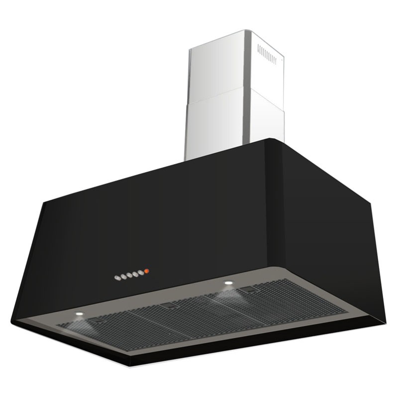 Lofra Cappa Da Cucina Nera 90 Cm Rainbow - Camino inox - Illuminazione led