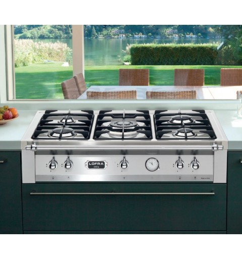 LOFRA TRS96/5 Range Top Dolce Vita Acciaio inox da incasso 90 cm - 5 fuochi di cui 1 tripla Corona - finiture silver