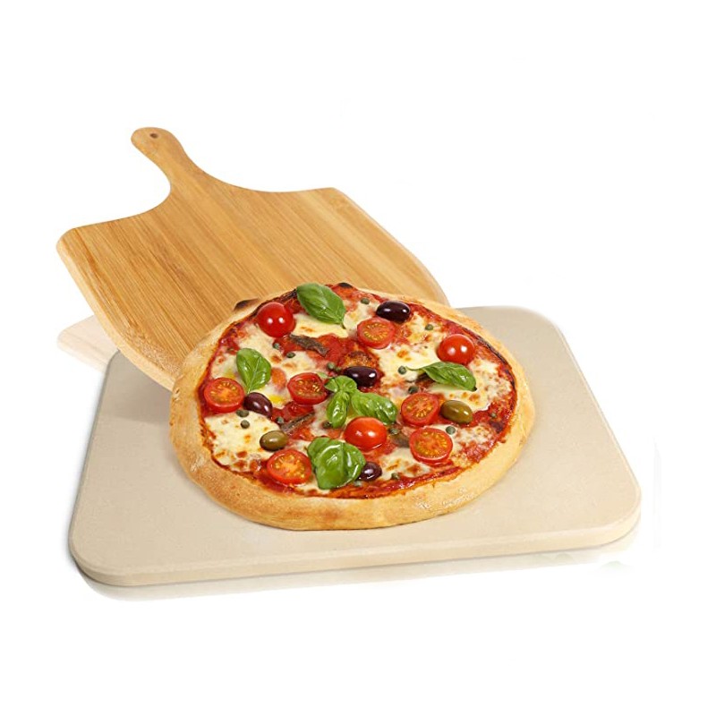 LOFRA Kit Pietra refrattaria + Pala da pizza in legno per cottura pizza - cod 03011277 - 03011278