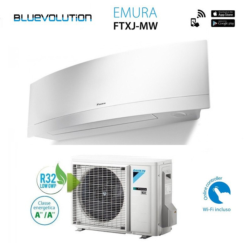 Daikin FTXJ50MW RXJ50M Condizionatore Climatizzatore Emura 18000Btu A++ Wifi Bianco 4anni Garanzia