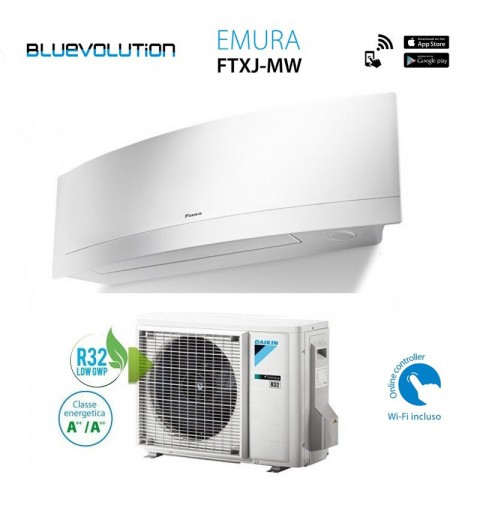 Daikin FTXJ50MW RXJ50M Condizionatore Climatizzatore Emura 18000Btu A++ Wifi Bianco 4anni Garanzia