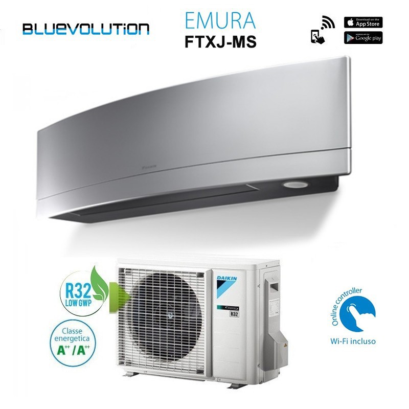 Daikin FTXJ50MS RXJ50M Condizionatore Climatizzatore Emura 18000Btu A++ Wifi Silver 4anni Garanzia