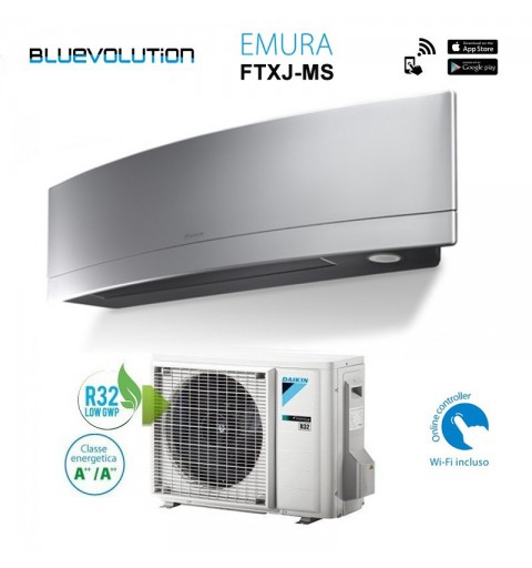 Daikin FTXJ50MS RXJ50M Condizionatore Climatizzatore Emura 18000Btu A++ Wifi Silver 4anni Garanzia