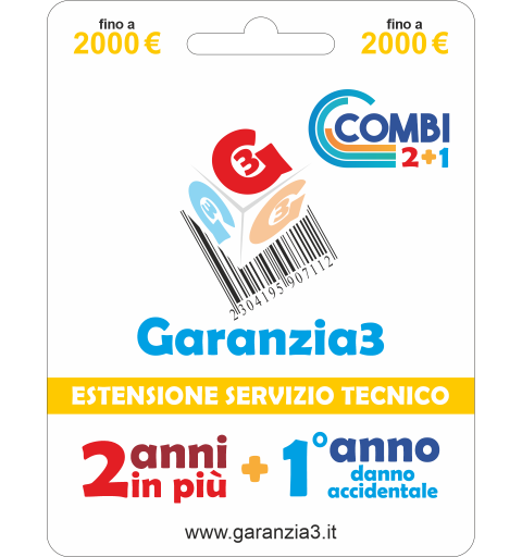 Garanzia3 G3122000 Estensione Garanzia Combi 2 Anni + 1 Danno Accidentale / Massimale 1000 Euro