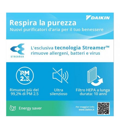 Daikin MC55W purificatore d'aria 53 dB 37 W Bianco