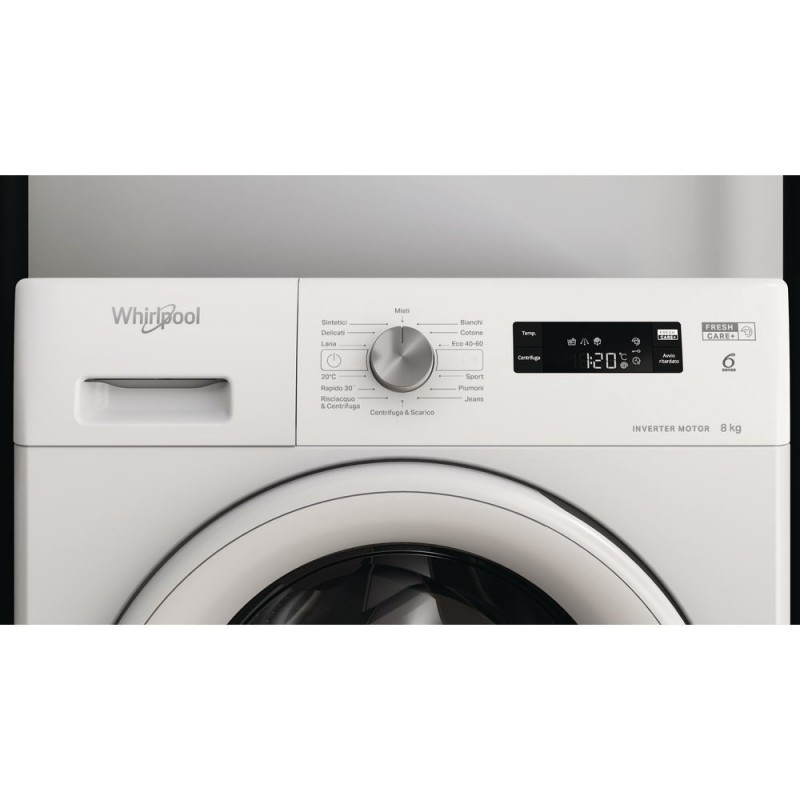 Whirlpool FFS P8 IT machine à laver Charge avant 8 kg 1200 tr min C Blanc