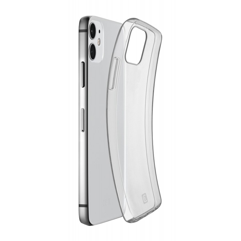 Cellularline Fine - iPhone 12 mini Cover in gomma morbida ultra sottile e trasparente Trasparente