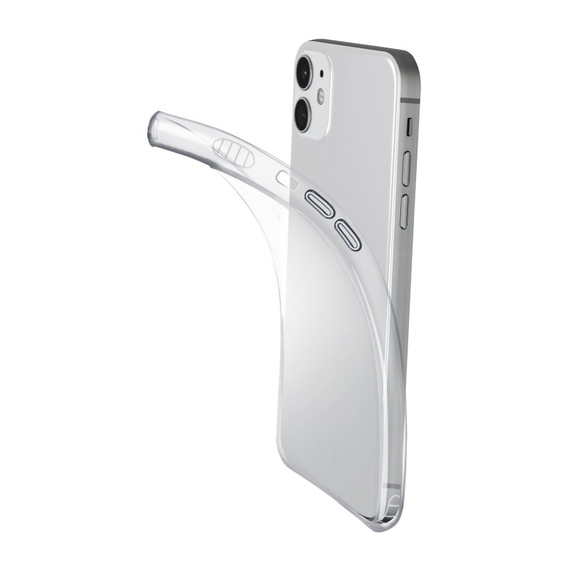 Cellularline Fine - iPhone 12 mini Cover in gomma morbida ultra sottile e trasparente Trasparente